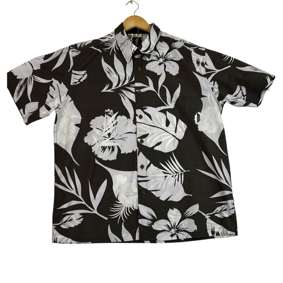 Billabong Hawaiian/ tropical shirt brown/ white men’s medium - Picture 1 of 12